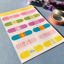 Load image into Gallery viewer, Kawaii Bandaid Affirmations Sticker Sheet
