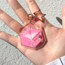 Load image into Gallery viewer, Pastel Pink Strawberry Milk Acrylic Keychain