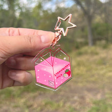 Load image into Gallery viewer, Pastel Pink Strawberry Milk Acrylic Keychain