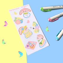 Load image into Gallery viewer, Pastel Spring Picnic Bunny Deco Sticker Sheet
