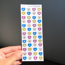 Load image into Gallery viewer, Kawaii Heart and Letters Deco Sticker Sheet
