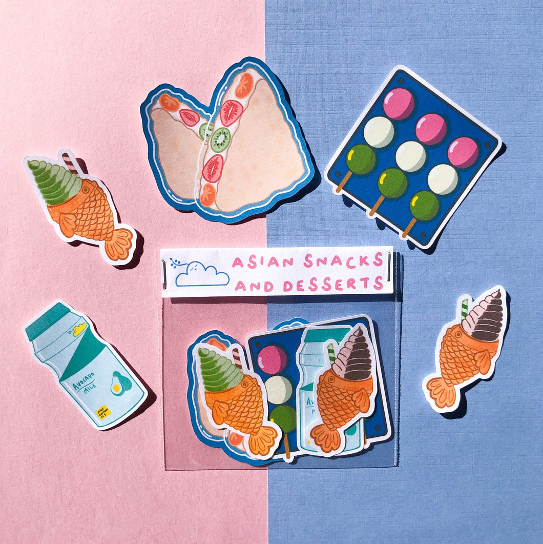 Asian Snacks and Kawaii Foods Sticker Bundle