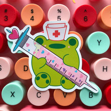 Load image into Gallery viewer, Cute Froggie Nurse Sticker
