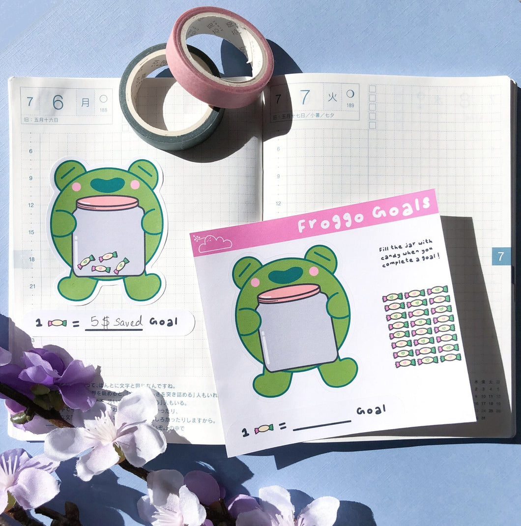 Cute Froggie Habits Tracker Sticker Sheet