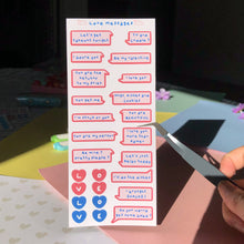 Load image into Gallery viewer, Retro Aesthetic Love Messages Sticker Sheet
