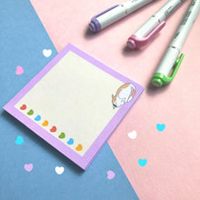 Load image into Gallery viewer, Pastel Purple Sleepy Calico Cat Memo Pad and To Do List
