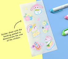 Load image into Gallery viewer, Pastel Spring Picnic Bunny Deco Sticker Sheet
