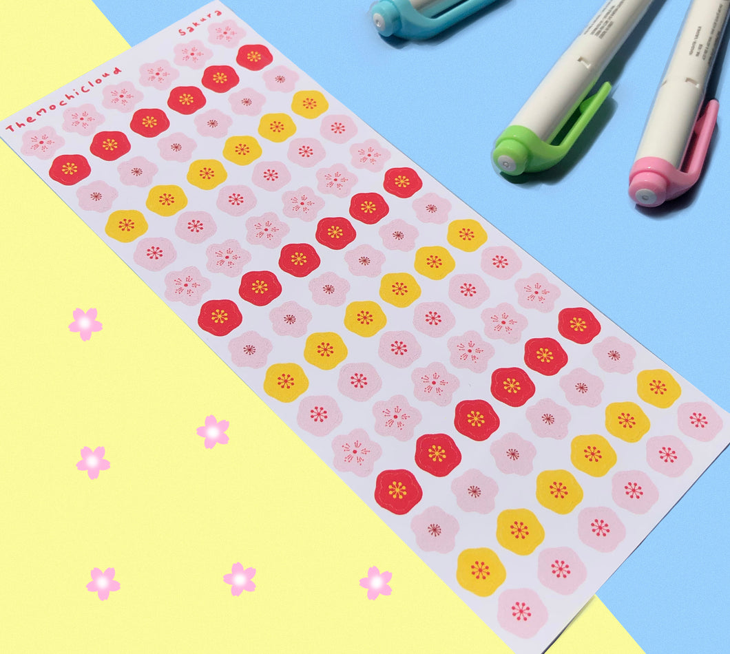 Kawaii Pink Sakura Deco Sticker Sheet